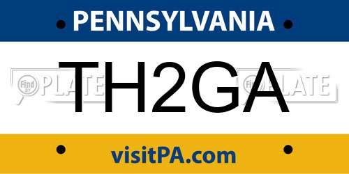TH2GA Pennsylvania License Plate