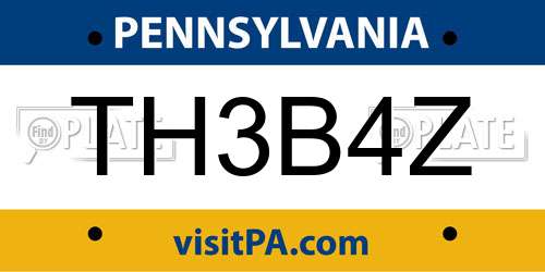 TH3B4Z Pennsylvania License Plate