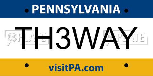 TH3WAY Pennsylvania License Plate
