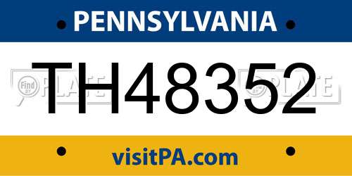 TH48352 Pennsylvania License Plate