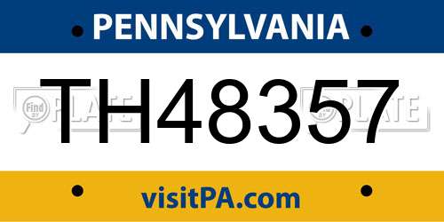 TH48357 Pennsylvania License Plate