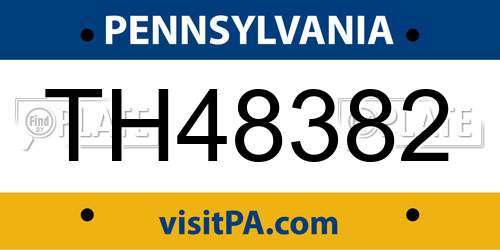 TH48382 Pennsylvania License Plate