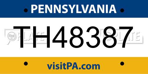 TH48387 Pennsylvania License Plate