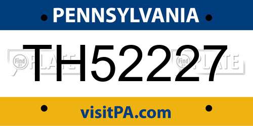 TH52227 Pennsylvania License Plate