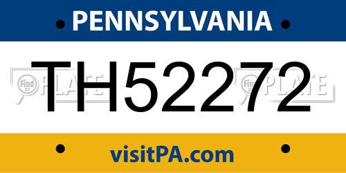 TH52272 Pennsylvania License Plate