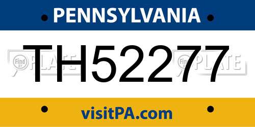 TH52277 Pennsylvania License Plate
