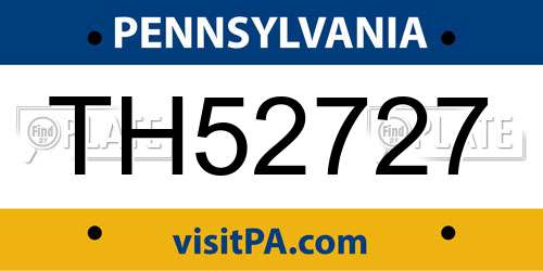 TH52727 Pennsylvania License Plate