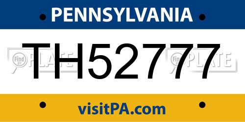 TH52777 Pennsylvania License Plate