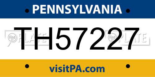 TH57227 Pennsylvania License Plate
