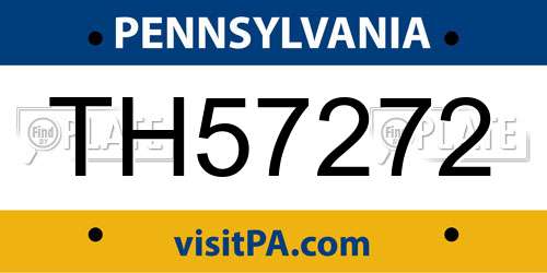 TH57272 Pennsylvania License Plate