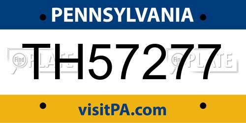 TH57277 Pennsylvania License Plate
