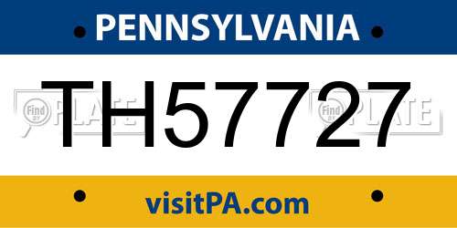 TH57727 Pennsylvania License Plate