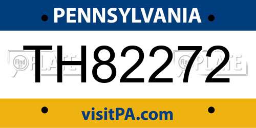 TH82272 Pennsylvania License Plate