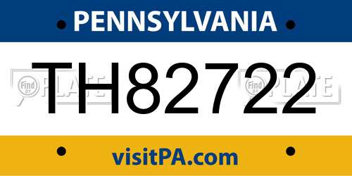 TH82722 Pennsylvania License Plate