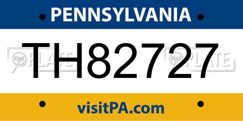 TH82727 Pennsylvania License Plate