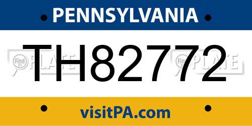 TH82772 Pennsylvania License Plate