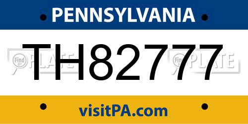 TH82777 Pennsylvania License Plate
