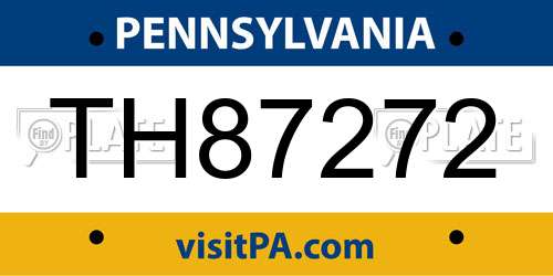 TH87272 Pennsylvania License Plate