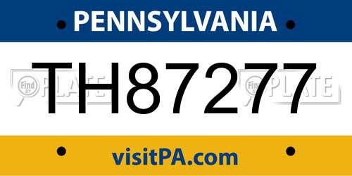 TH87277 Pennsylvania License Plate