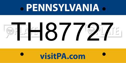 TH87727 Pennsylvania License Plate