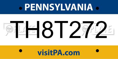 TH8T272 Pennsylvania License Plate