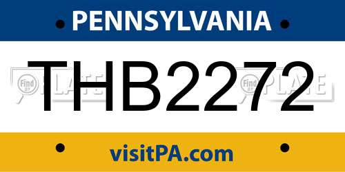 THB2272 Pennsylvania License Plate