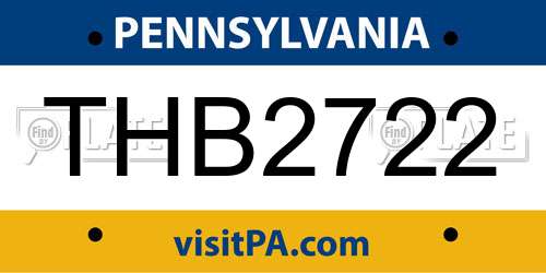 THB2722 Pennsylvania License Plate