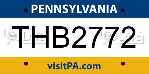 THB2772 Pennsylvania License Plate