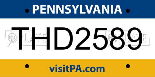 THD2589 Pennsylvania License Plate