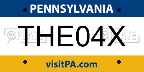 THE04X Pennsylvania License Plate