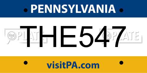 THE547 Pennsylvania License Plate
