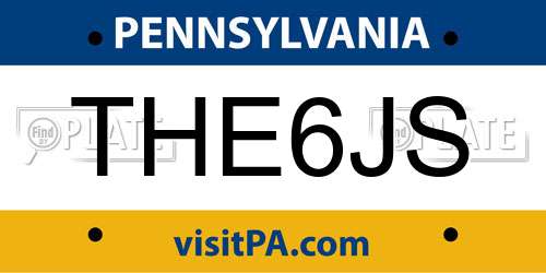 THE6JS Pennsylvania License Plate