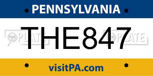 THE847 Pennsylvania License Plate