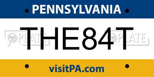 THE84T Pennsylvania License Plate