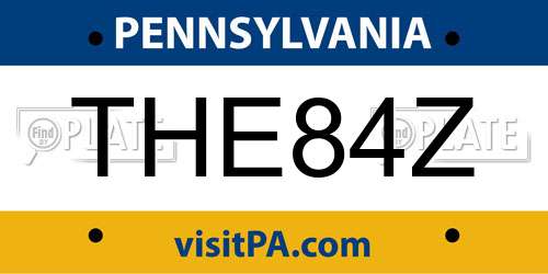 THE84Z Pennsylvania License Plate