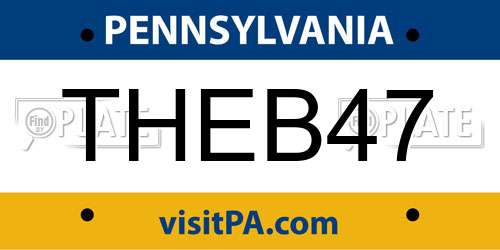 THEB47 Pennsylvania License Plate