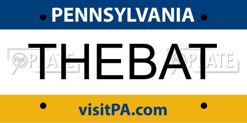 THEBAT Pennsylvania License Plate