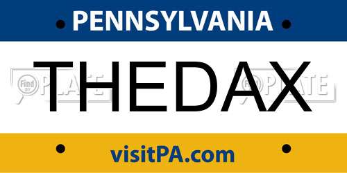 THEDAX Pennsylvania License Plate