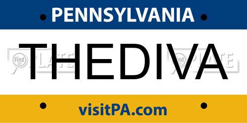 THEDIVA Pennsylvania License Plate