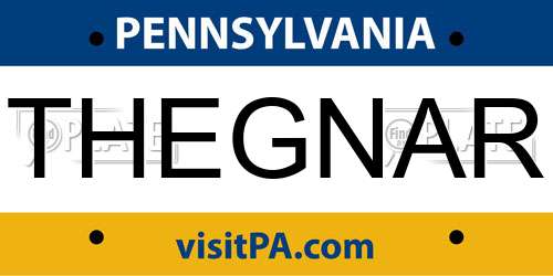 THEGNAR Pennsylvania License Plate