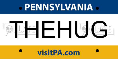 THEHUG Pennsylvania License Plate