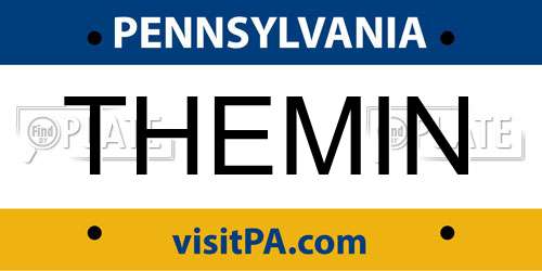 THEMIN Pennsylvania License Plate