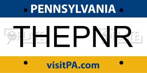 THEPNR Pennsylvania License Plate