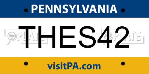 THES42 Pennsylvania License Plate