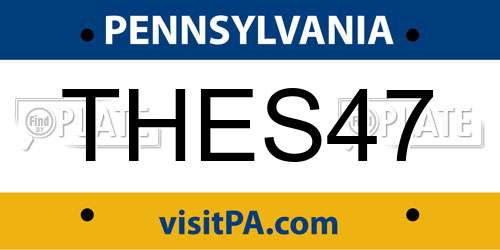 THES47 Pennsylvania License Plate