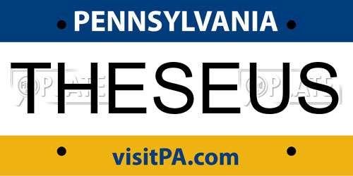 THESEUS Pennsylvania License Plate