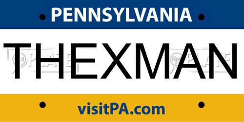 THEXMAN Pennsylvania License Plate