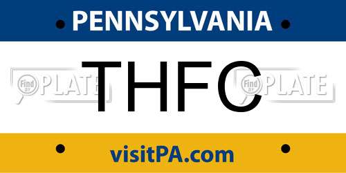 THFC Pennsylvania License Plate