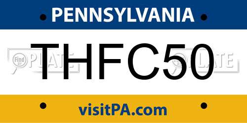 THFC50 Pennsylvania License Plate
