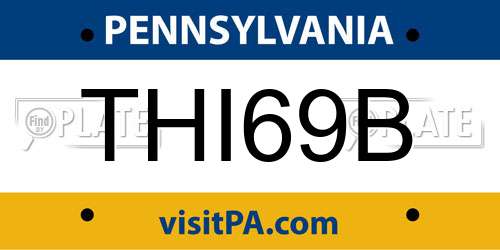 THI69B Pennsylvania License Plate